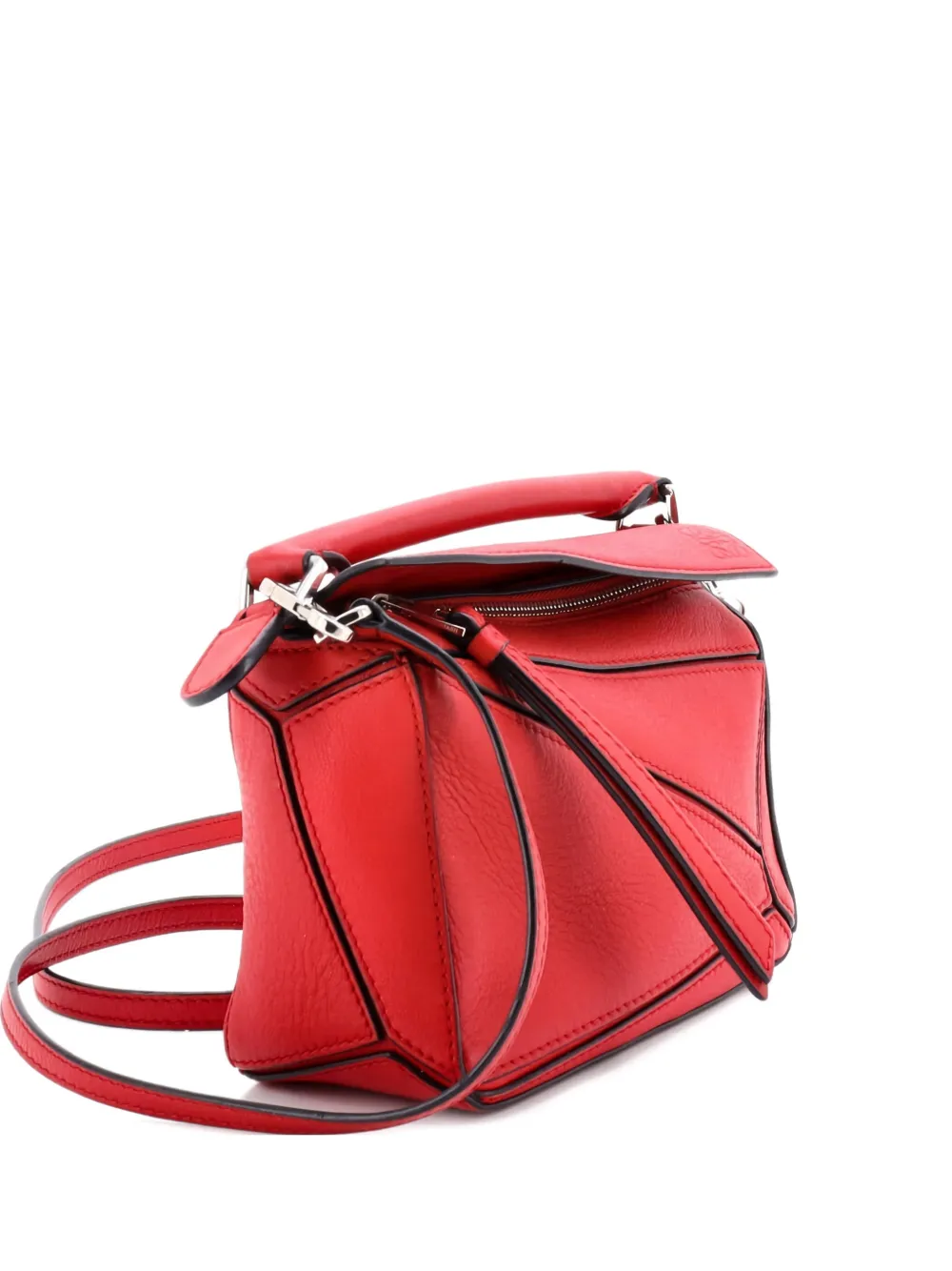 Loewe Pre-Owned Puzzle Bag Leather Mini crossbody bag - Rosso