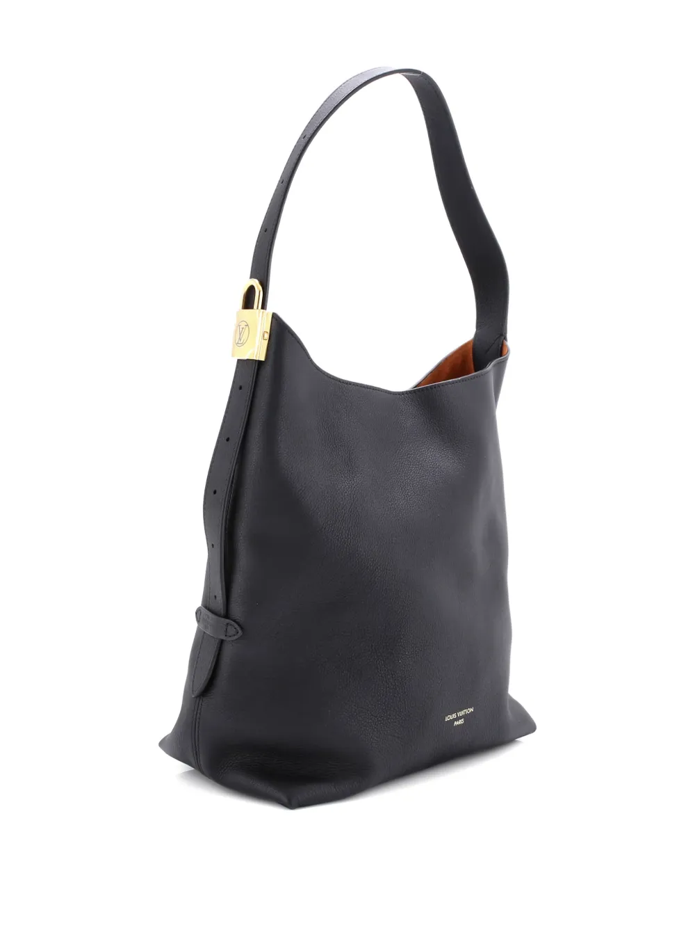 Pre-owned Louis Vuitton Low Key Calfskin Mm Hobo Bag In Black