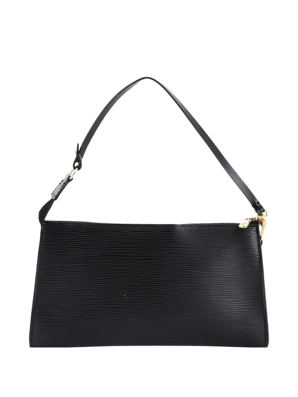 Pre-owned Louis Vuitton Pochette Accessoires Epi Leather Clutch Bag In Black