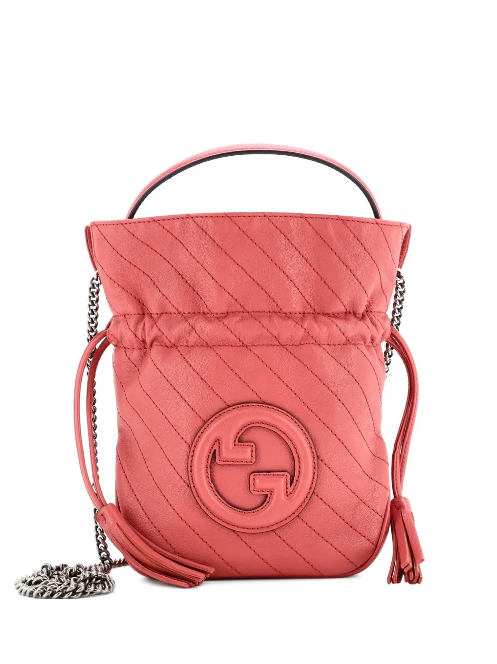 Gucci Pre-Owned Blondie NM Diagonal Quilted Leather Mini bucket bag - Rosa