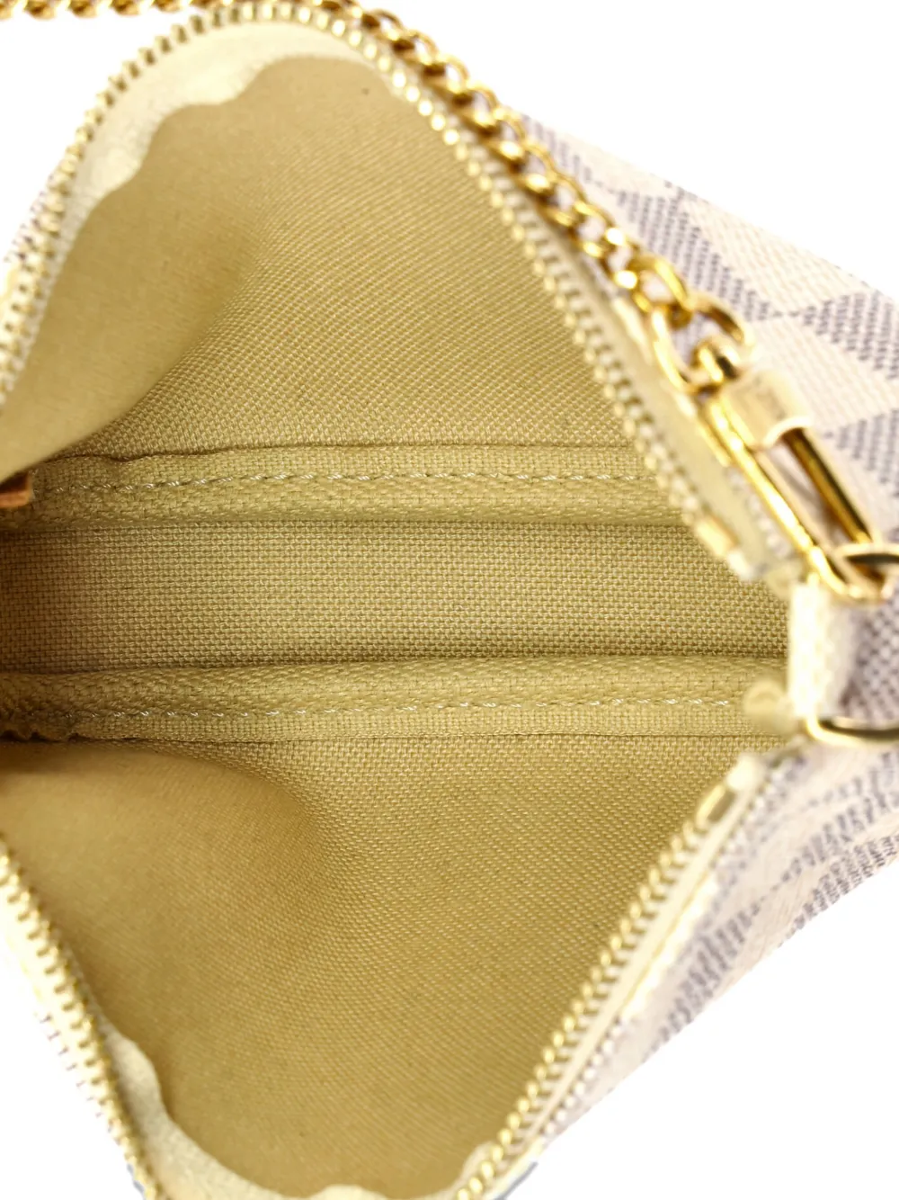 LOUIS VUITTON Pre-owned Pochette Accessoires Damier Mini Clutch Bag In White