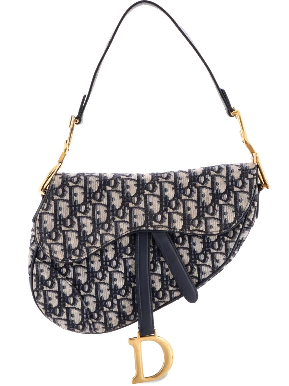 Christian Dior Pre-Owned Saddle Handbag Oblique Canvas Medium shoulder bag - Blu