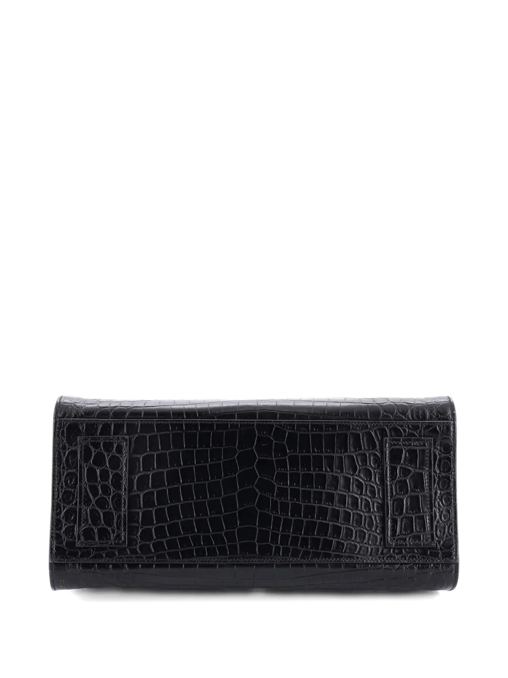 Pre-owned Saint Laurent Sac De Jour Nm Bag Crocodile Embossed Leather Small Satchel In Black
