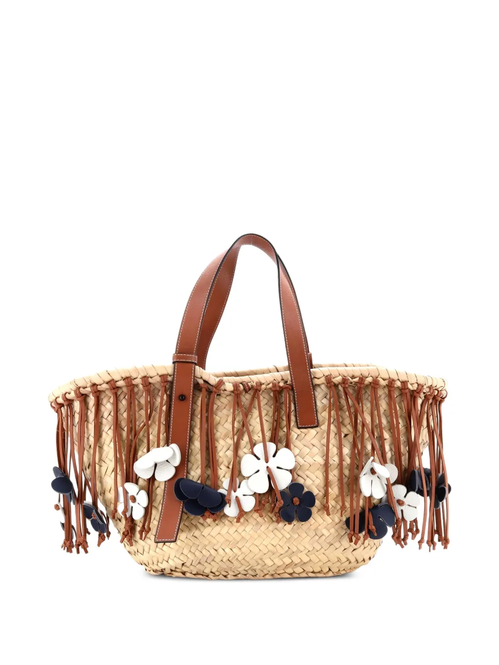 Loewe Pre-Owned Basket Fringe Raffia Medium tote bag | Estilos de archivo | Image 2
