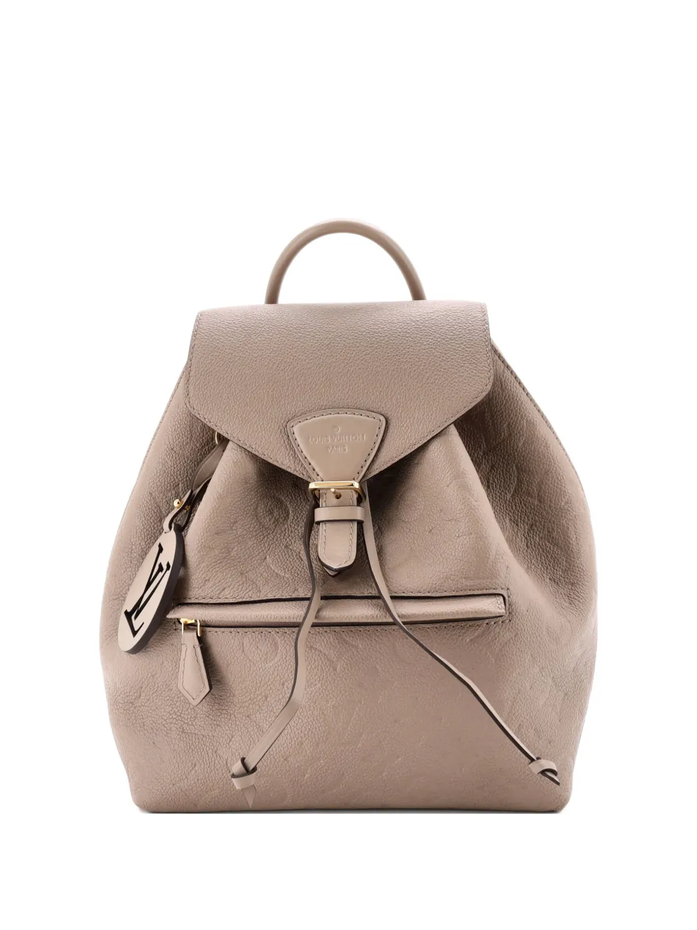 Pre-owned Louis Vuitton Montsouris Nm Monogram Empreinte Leather Pm Backpack In Neutral
