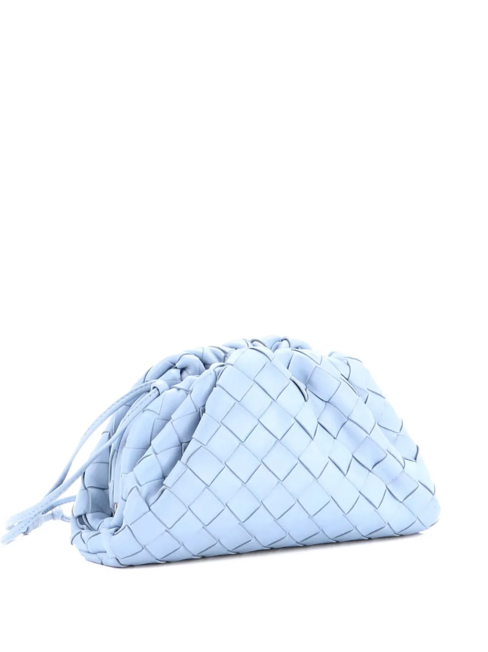 Pre-owned Bottega Veneta The Pouch Intrecciato Nappa Mini Crossbody Bag In Blue