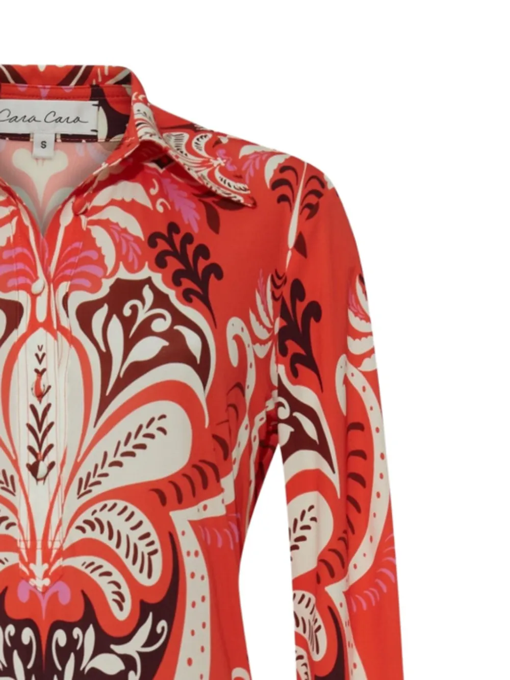 Cara Cara Clarence maxi-jurk met print en kraag - Rood