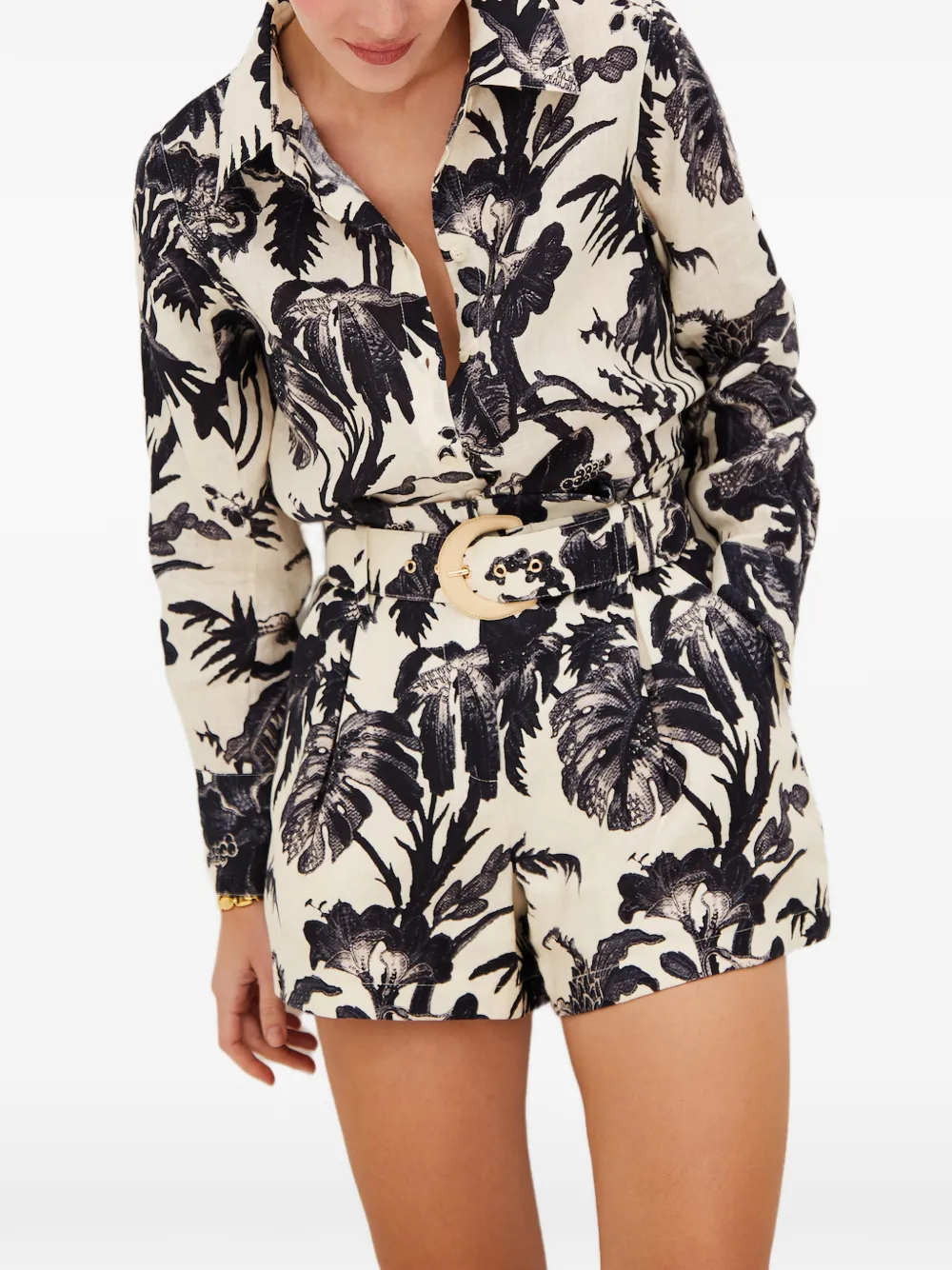 Palmer Floral-Pattern Buckled Shorts