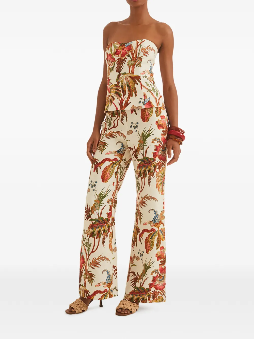 Cara Cara Mayflower floral-print trousers - Beige