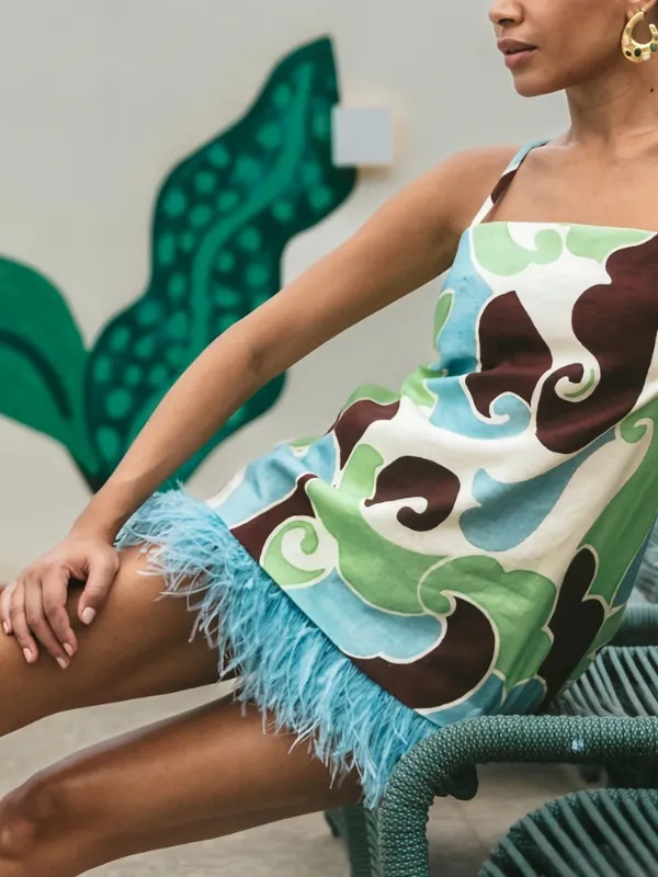 Cara Cara Valencia feather-trim Mini Dress | Neutrals | FARFETCH JO Cara Cara Valencia feather-trim Mini Dress | Neutrals | FARFETCH JO