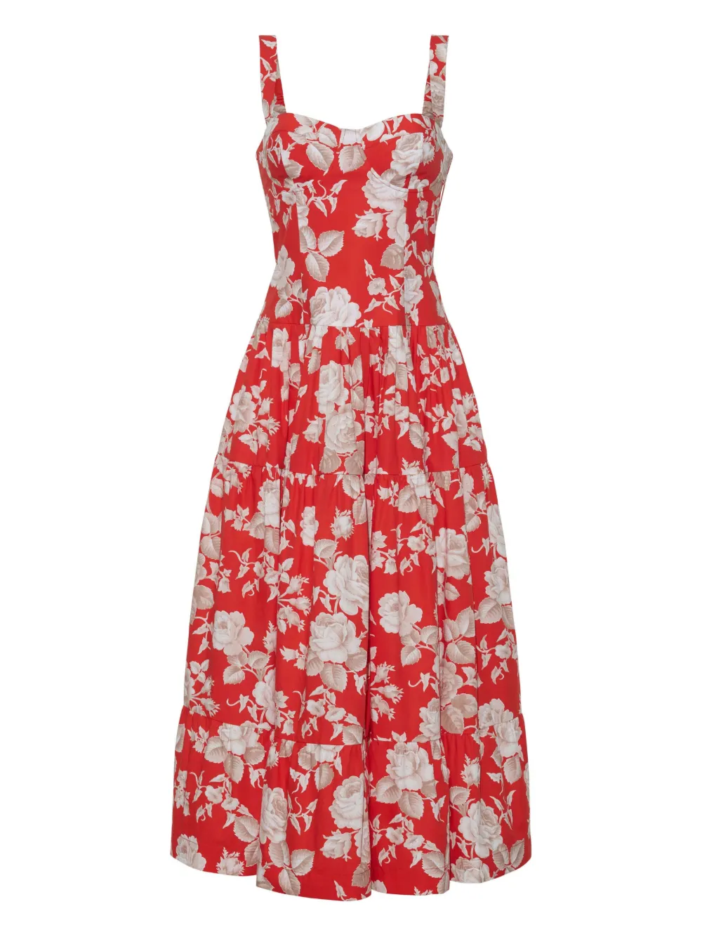 Cara Cara Santiago Tiered Midi Dress In Multi