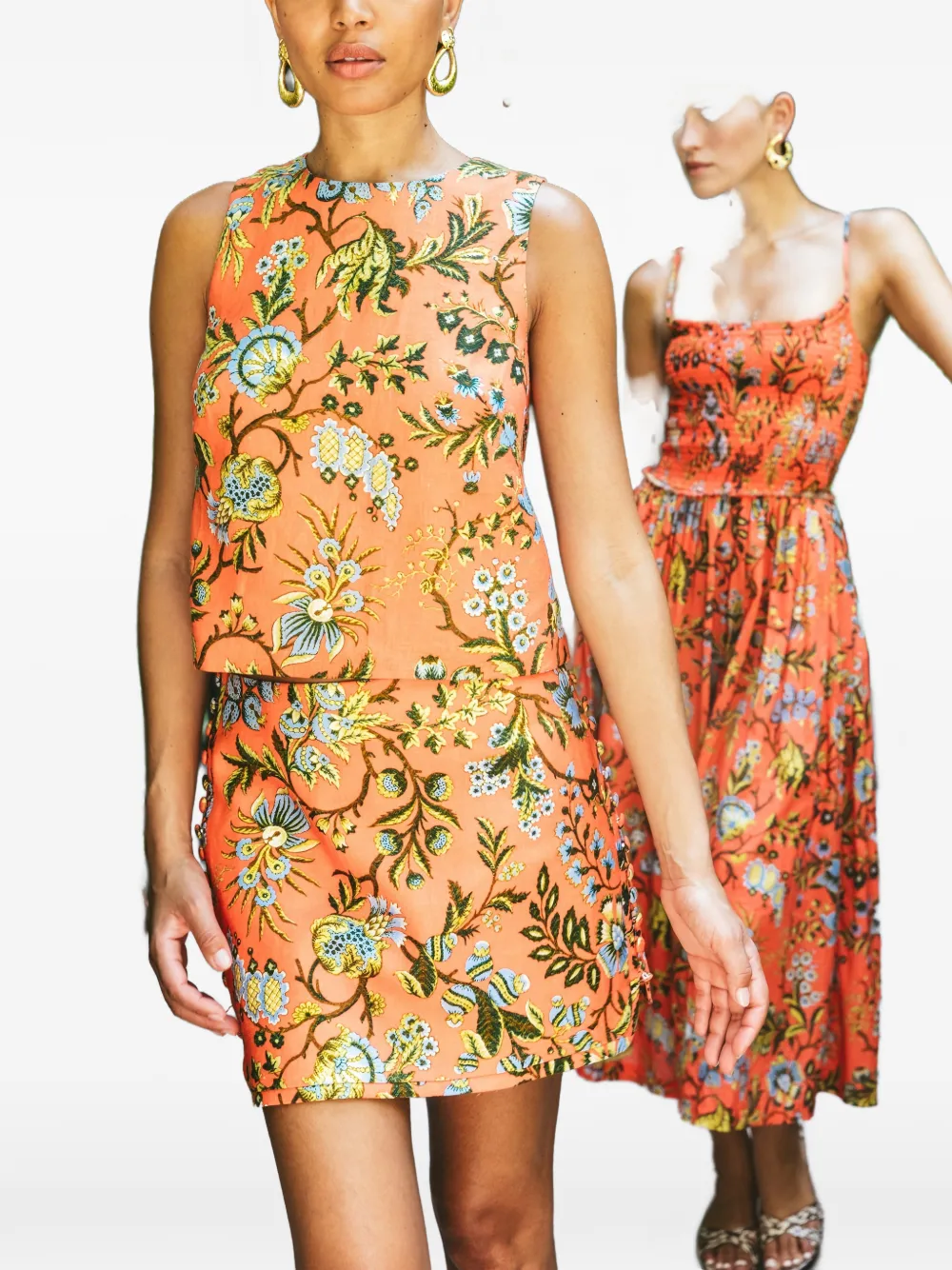 Cara Cara Mackenzie floral top - Oranje