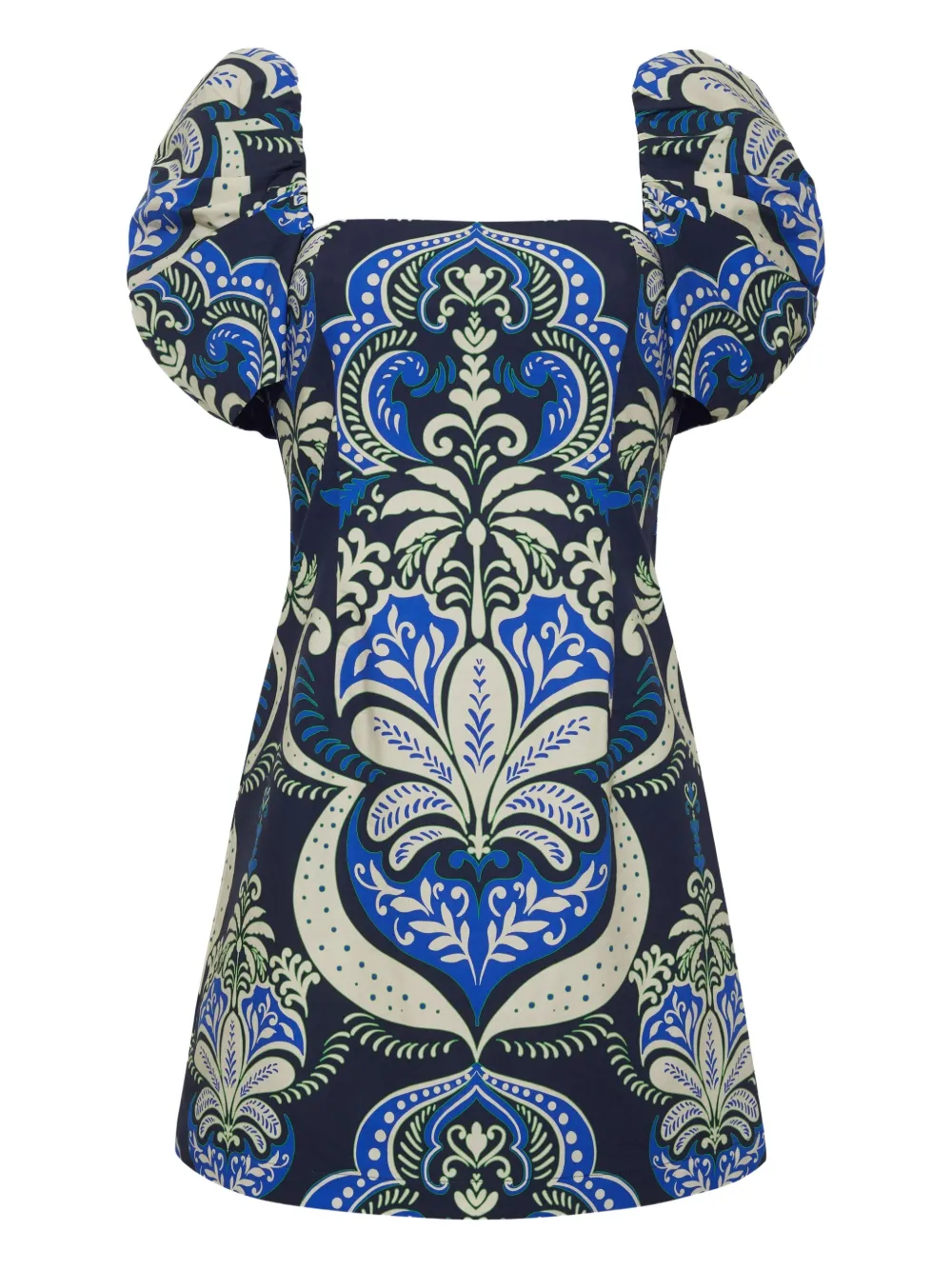 Cara Cara Kelly Puff-sleeve Mini Dress In Blue