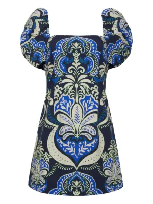 Cara Cara Asbury polka-dot tie-waist Mini Dress | Blue | FARFETCH