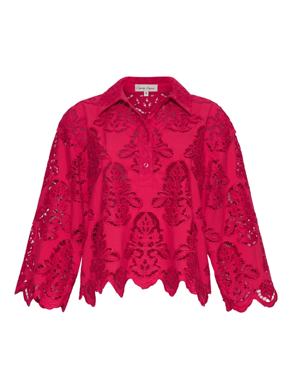 Cara Cara Erica Scalloped Shirt In Red