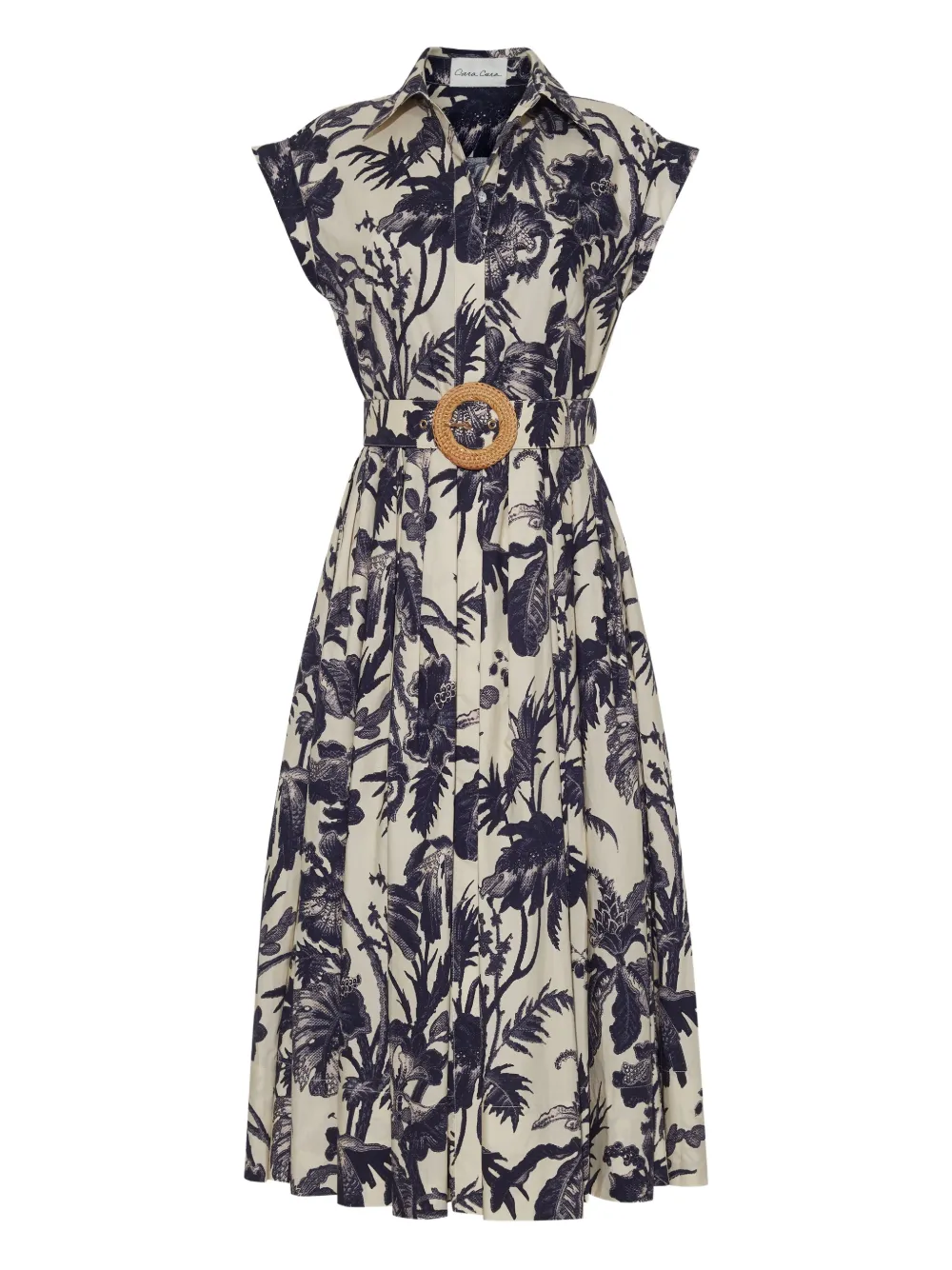 Cara Cara Octavia Belted Floral Midi Dress In Multi