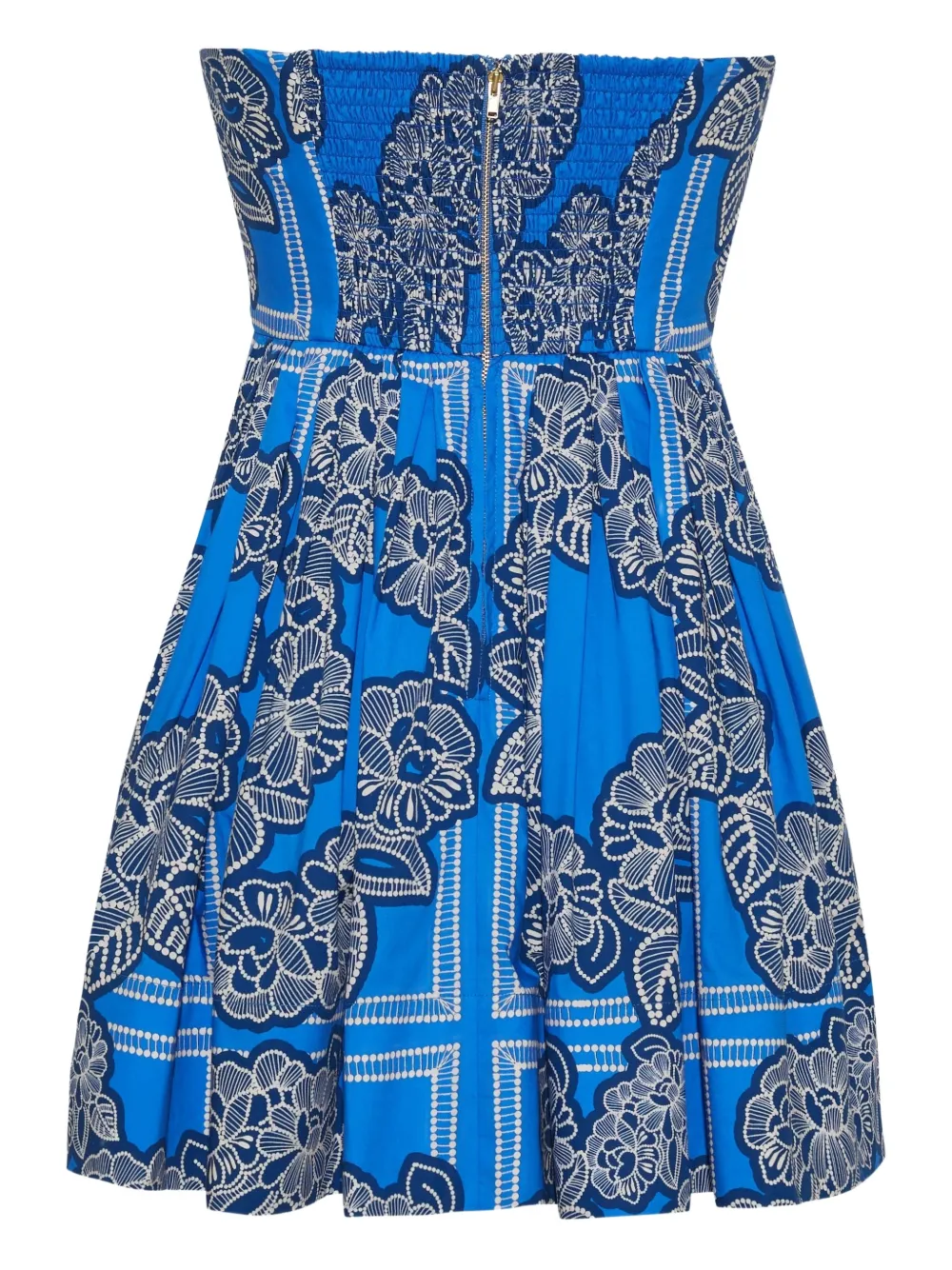 Cara Cara Torres strapless floral mini dress - Blauw