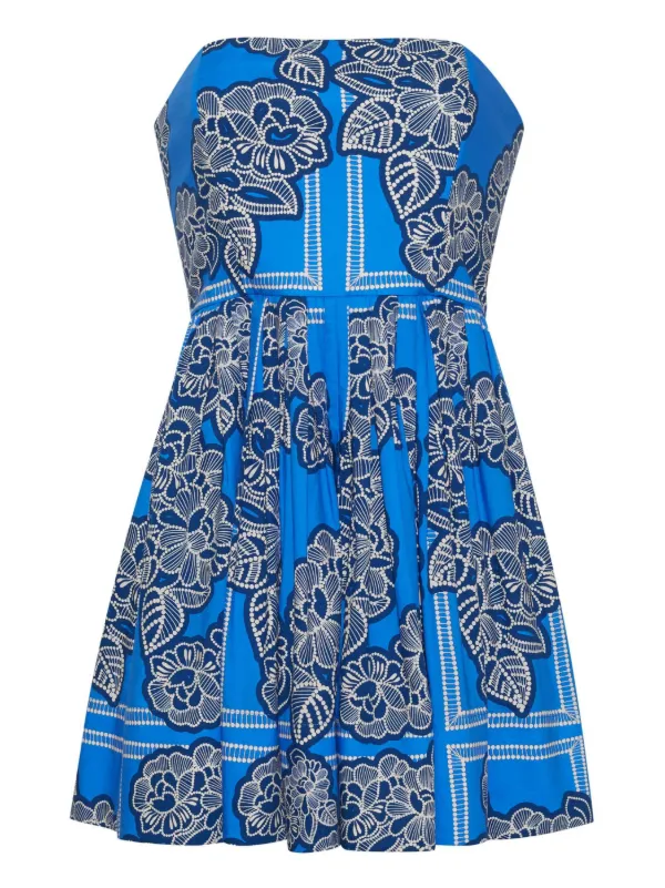 Cara Cara Torres Mini Dress 2 / Carved Petals Cobalt
