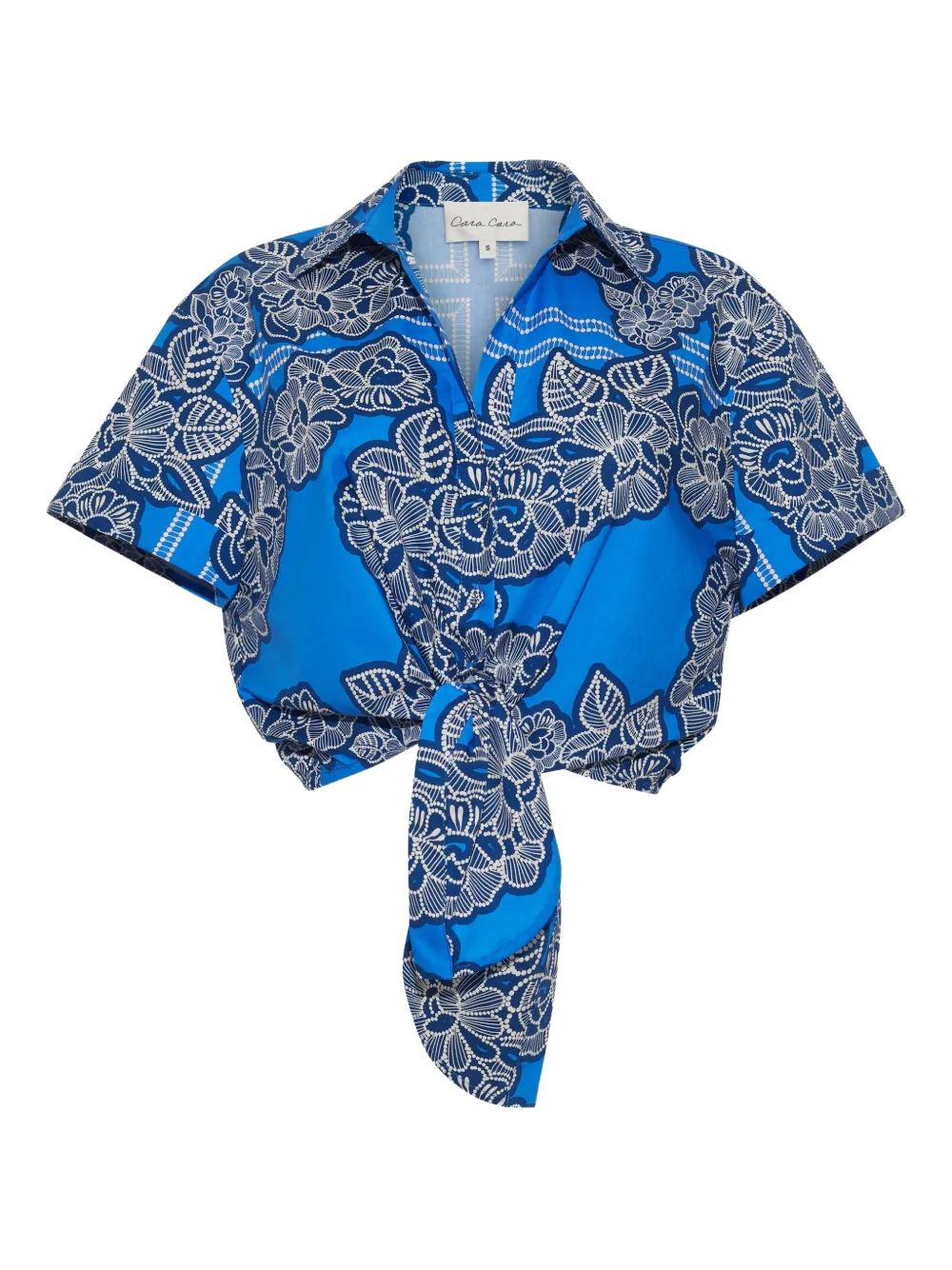 Cara Cara Asbury Floral Tied Shirt In Blue