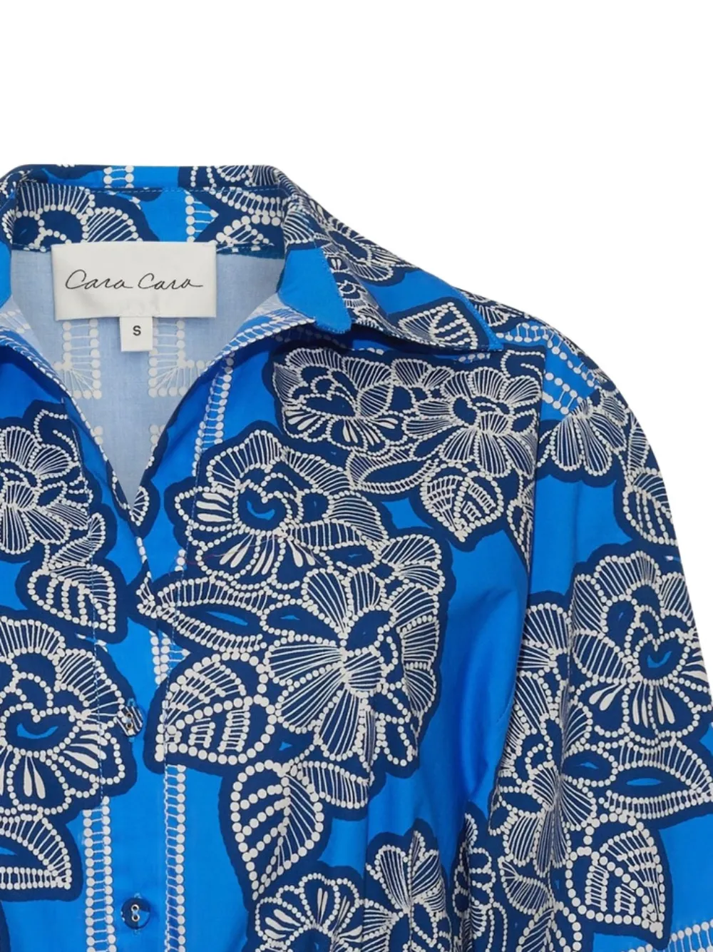 Cara Cara Henry floral poplin mini dress - Blauw