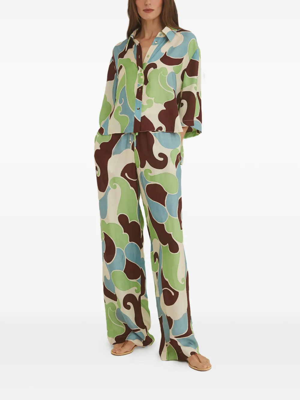 Cara Cara Girona printed trousers - Beige