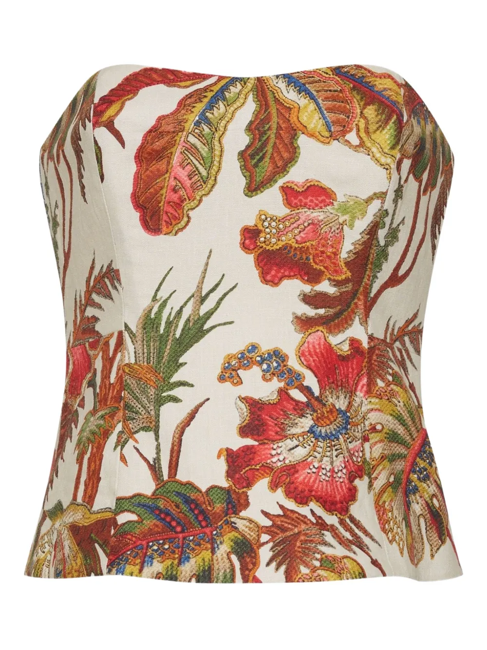 Cara Cara Agnes Floral Strapless Top In Multi