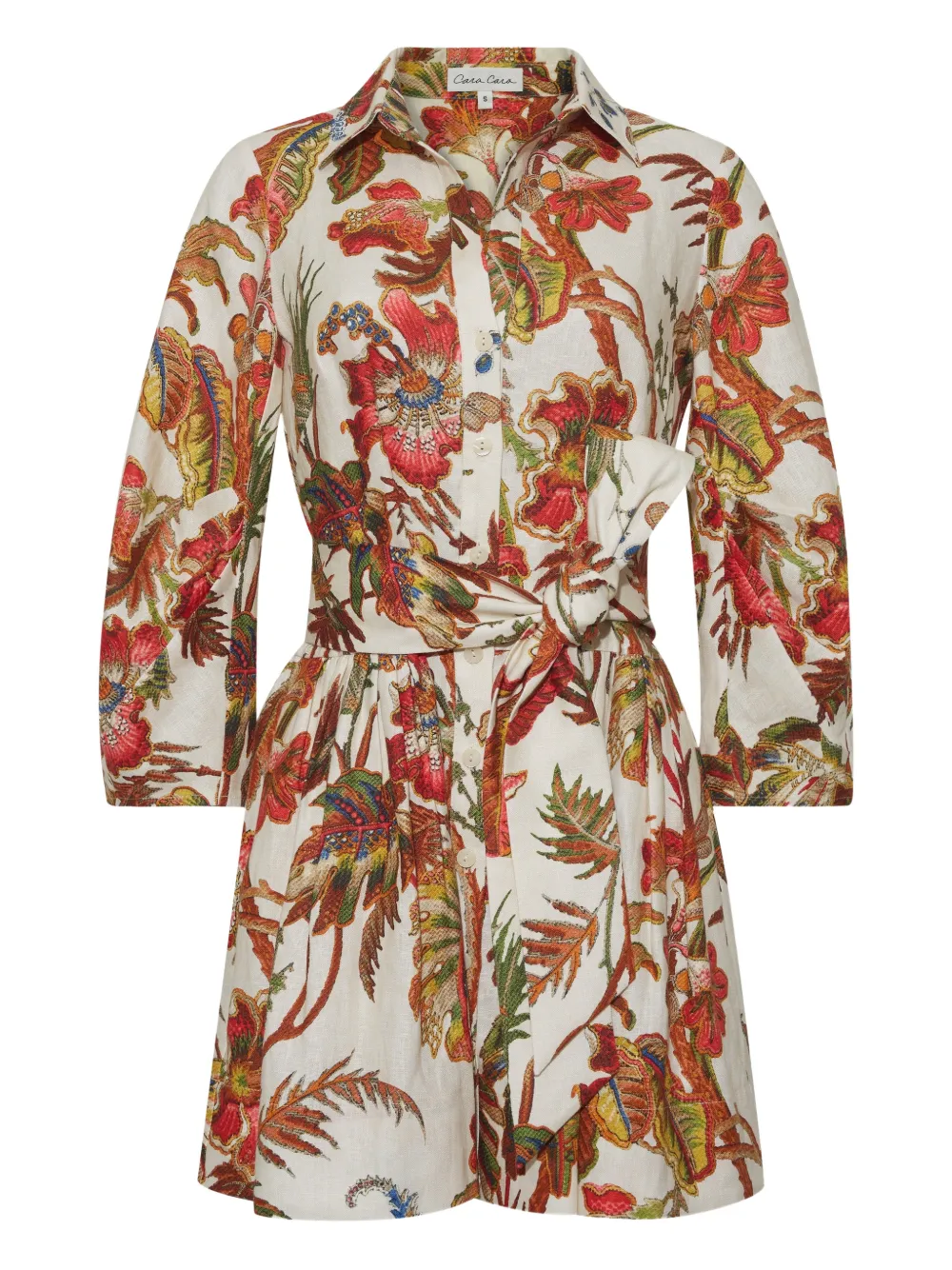Cara Cara Abito Raya a fiori - Toni neutri