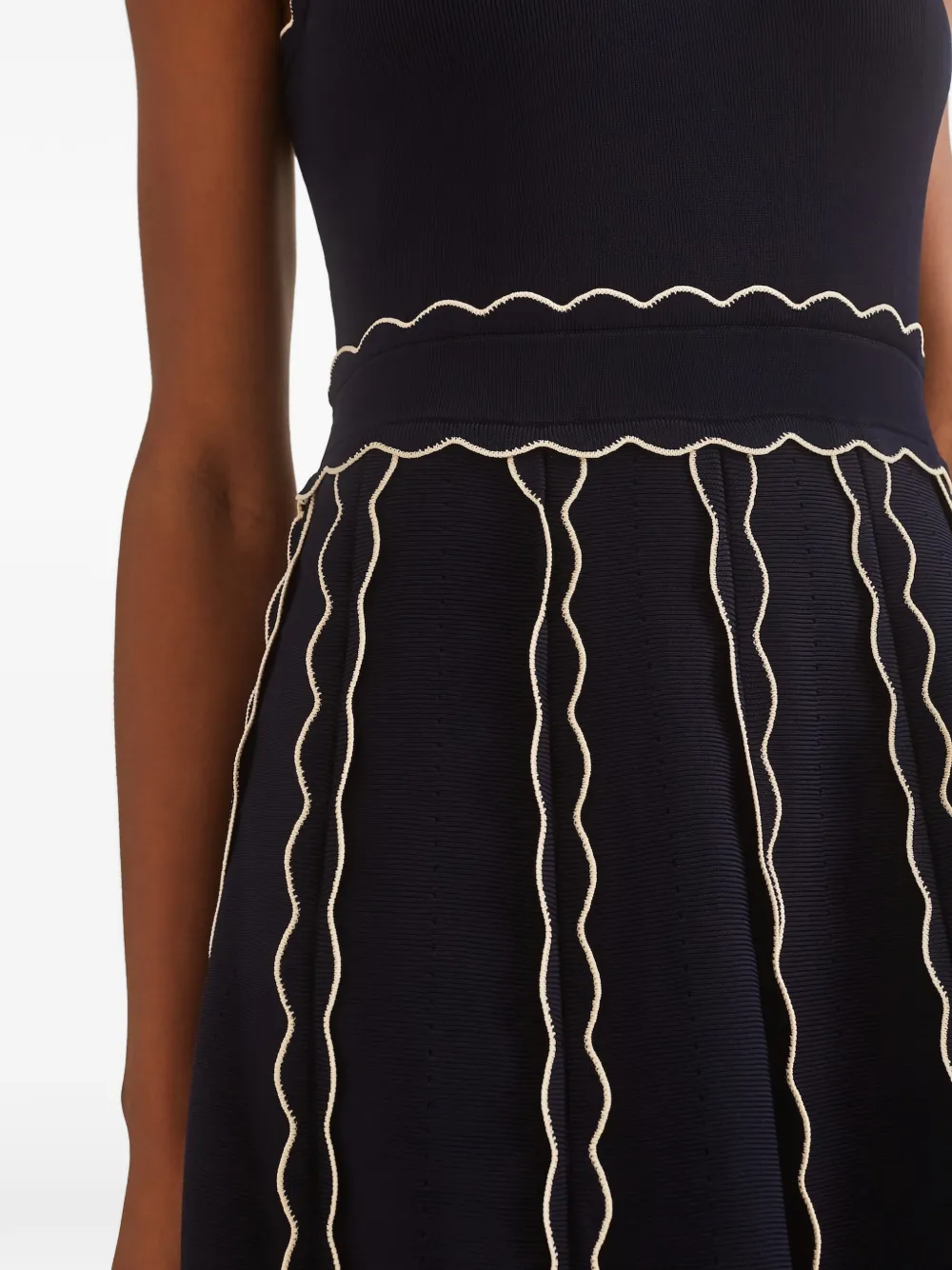 Rosendale Scalloped Knitted Midi Dress