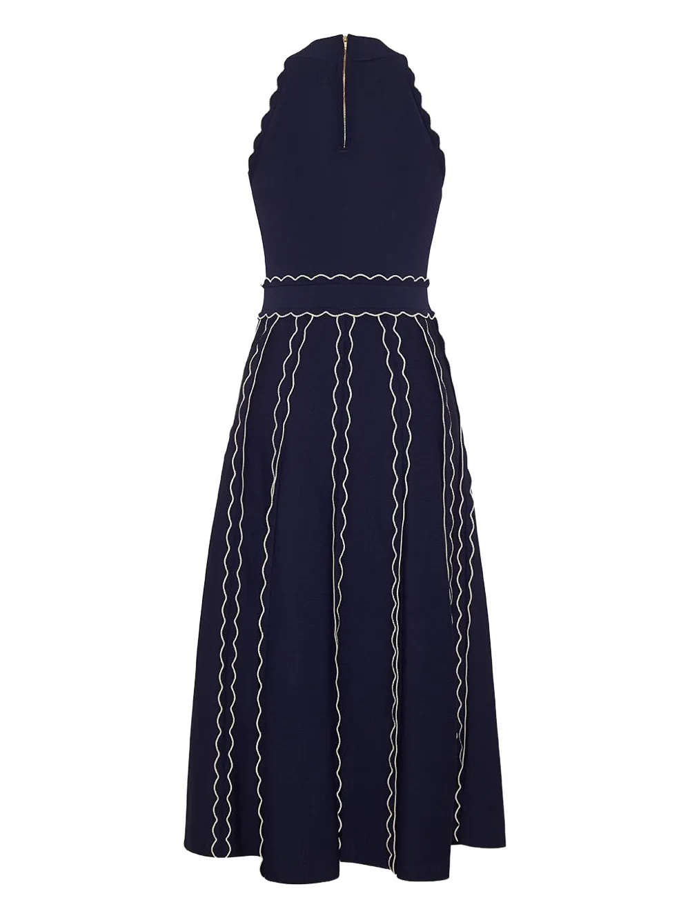Rosendale Scalloped Knitted Midi Dress