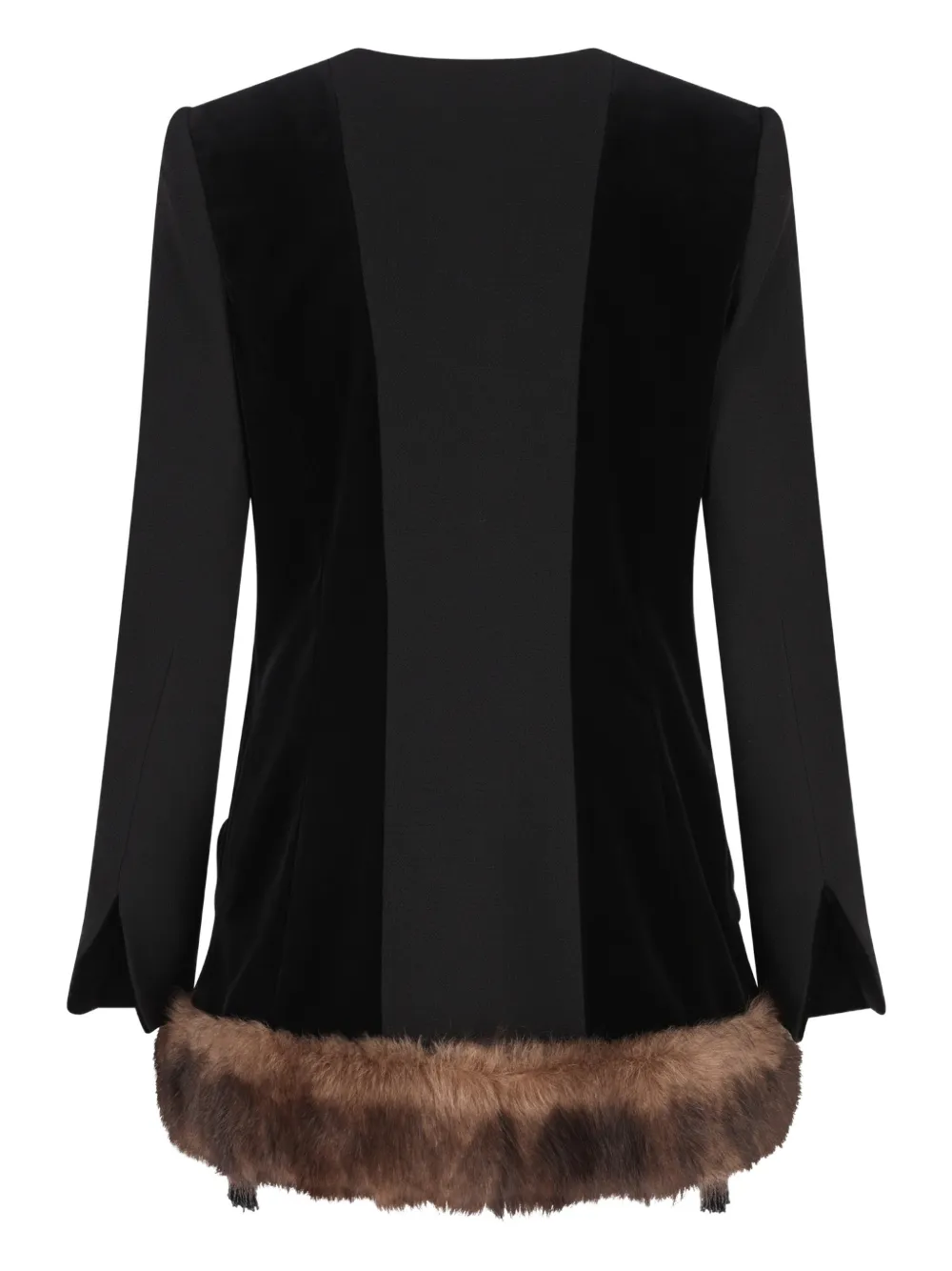 Valentino Garavani velvet-texture paneled dress - Zwart