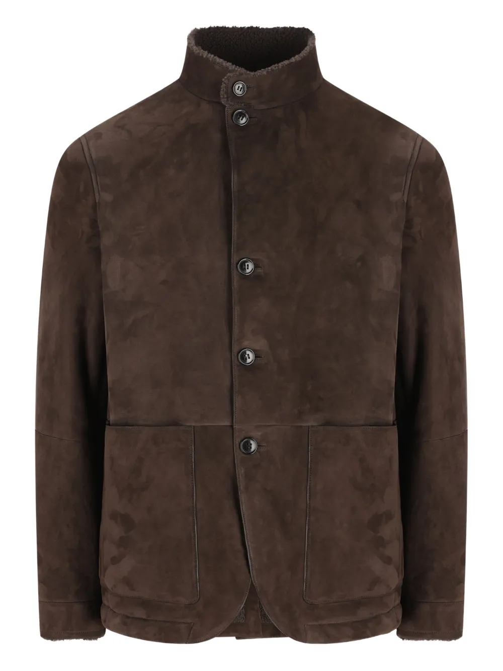 Zegna mandarin-collar button jacket | Brown | Image 1