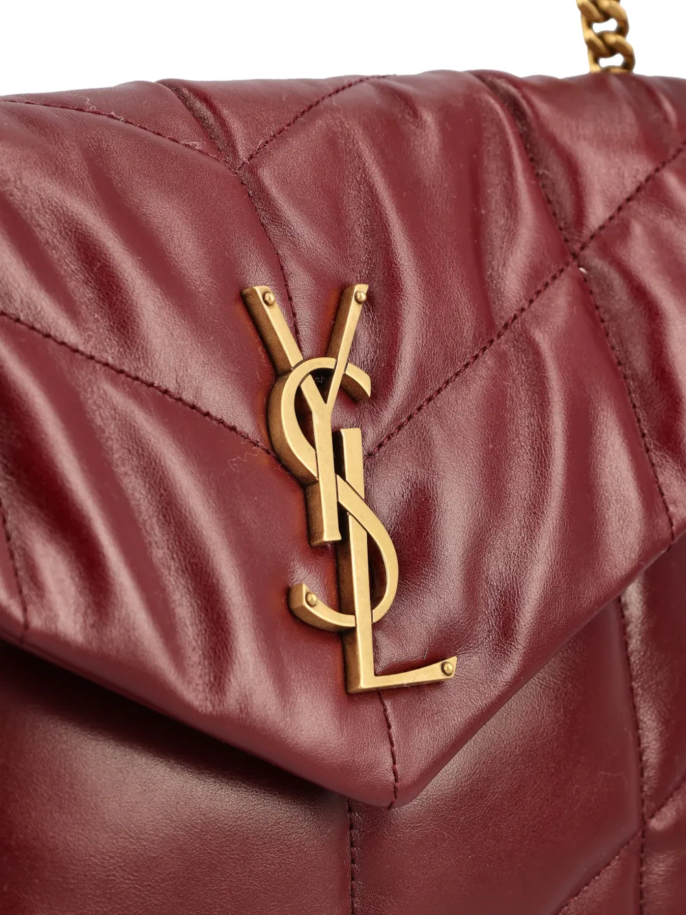 Saint Laurent Puffer gewatteerde schoudertas Rood
