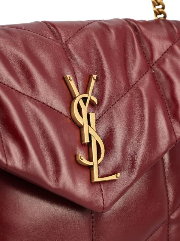 Saint Laurent パファー キルティング ショルダーバッグ S | レッド