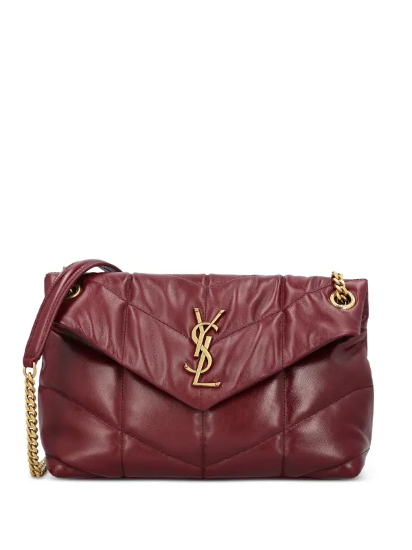 Saint Laurent パファー キルティング ショルダーバッグ S | レッド