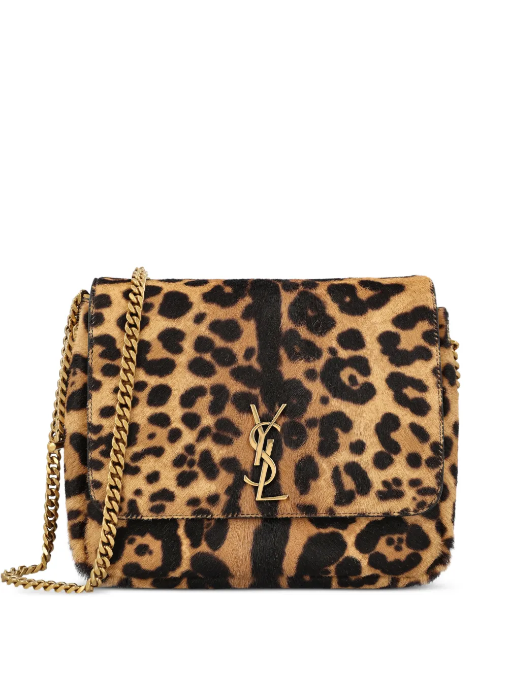 Saint Laurent Kate animal-print shoulder bag - Braun