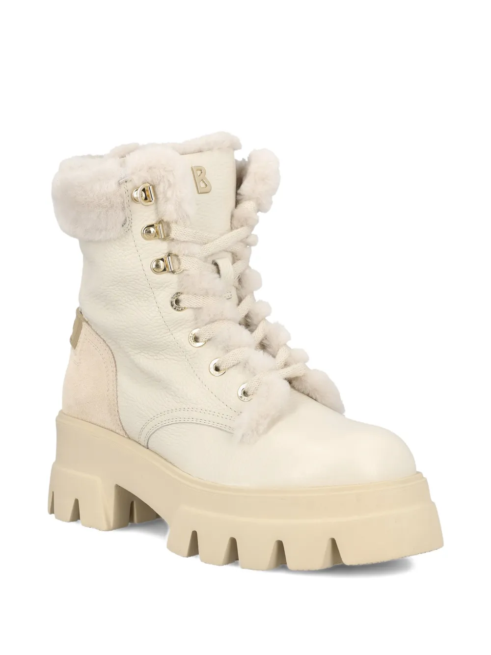 BOGNER Leren combat boots Beige