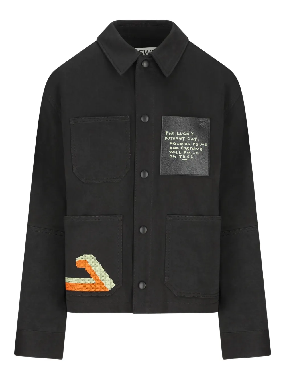 LOEWE x Louis Wain cat-embroidery jacket - Nero