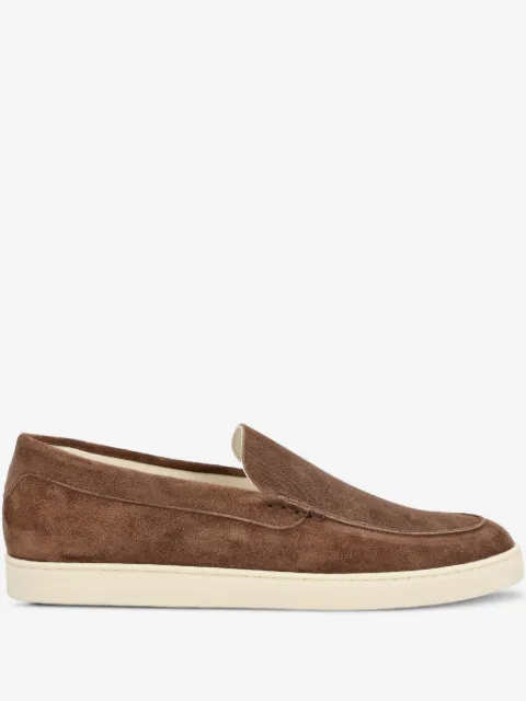 Brunello Cucinelli chevron-effect suede loafers