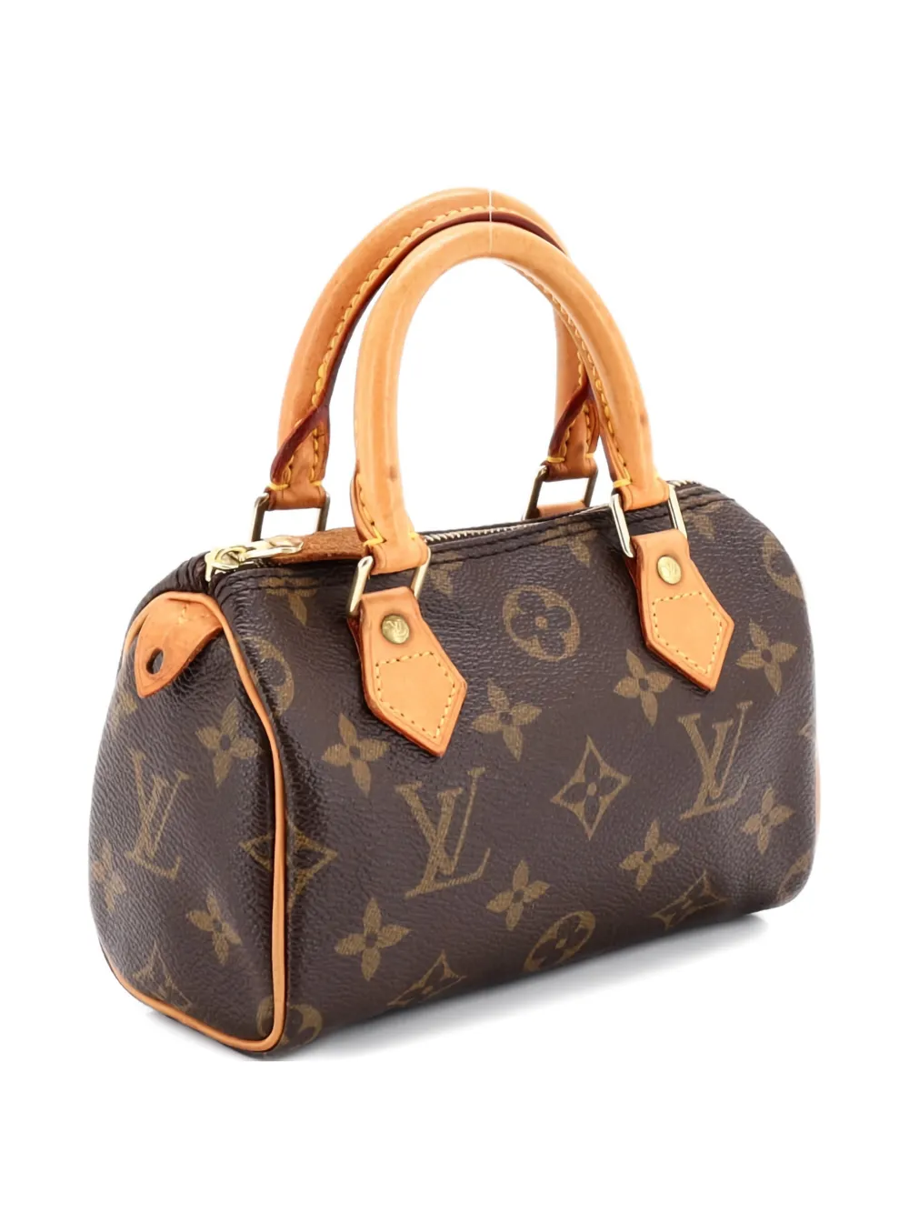Pre-owned Louis Vuitton Speedy Mini Hl Handbag Monogram Canvas Satchel In Brown