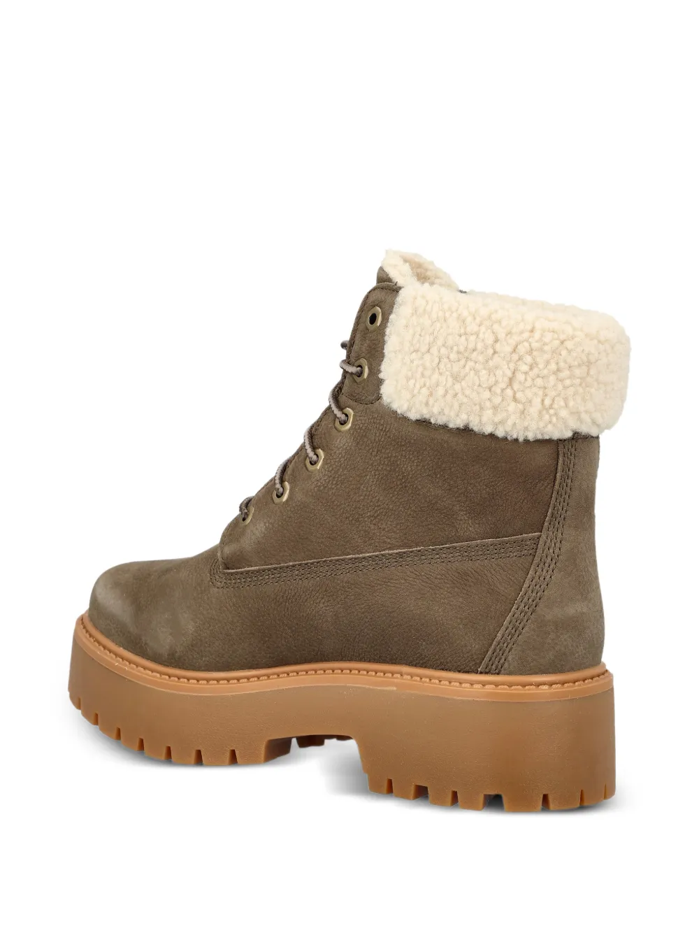 Timberland Stone Street laarzen met imitatiebont en plateauzool Bruin
