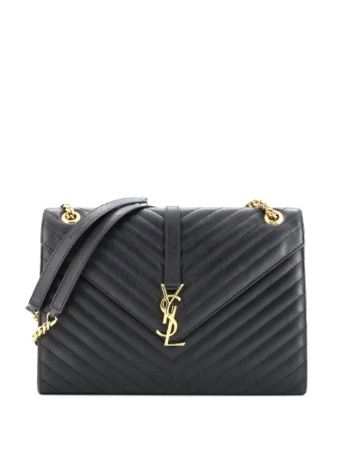 Saint Laurent Pre-Owned Classic Monogram Envelope Satchel Matelasse Chevron Leather Large shoulder bag