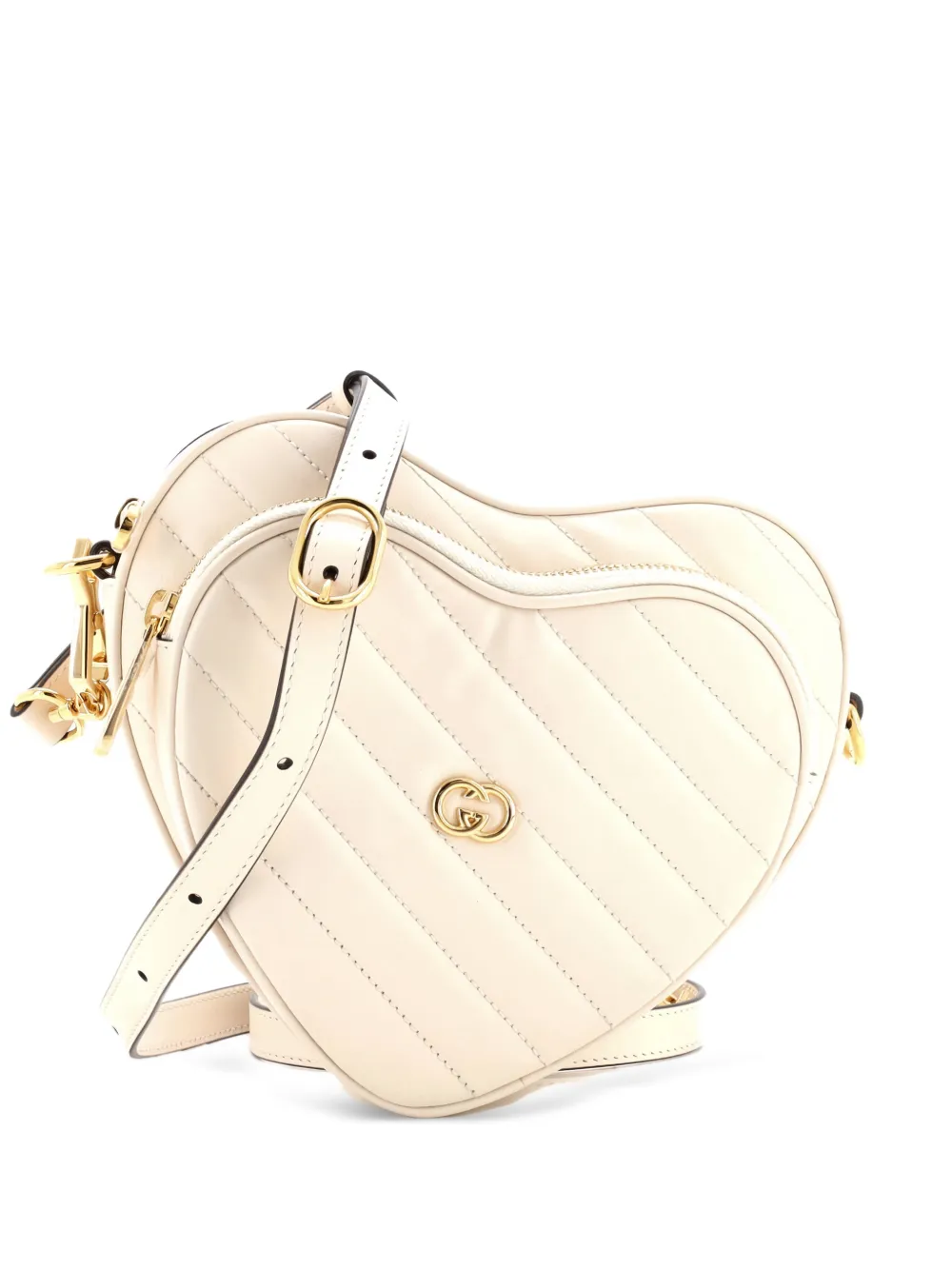 Gucci Pre-Owned Interlocking G Heart Diagonal Quilted Leather Mini shoulder bag - Toni neutri