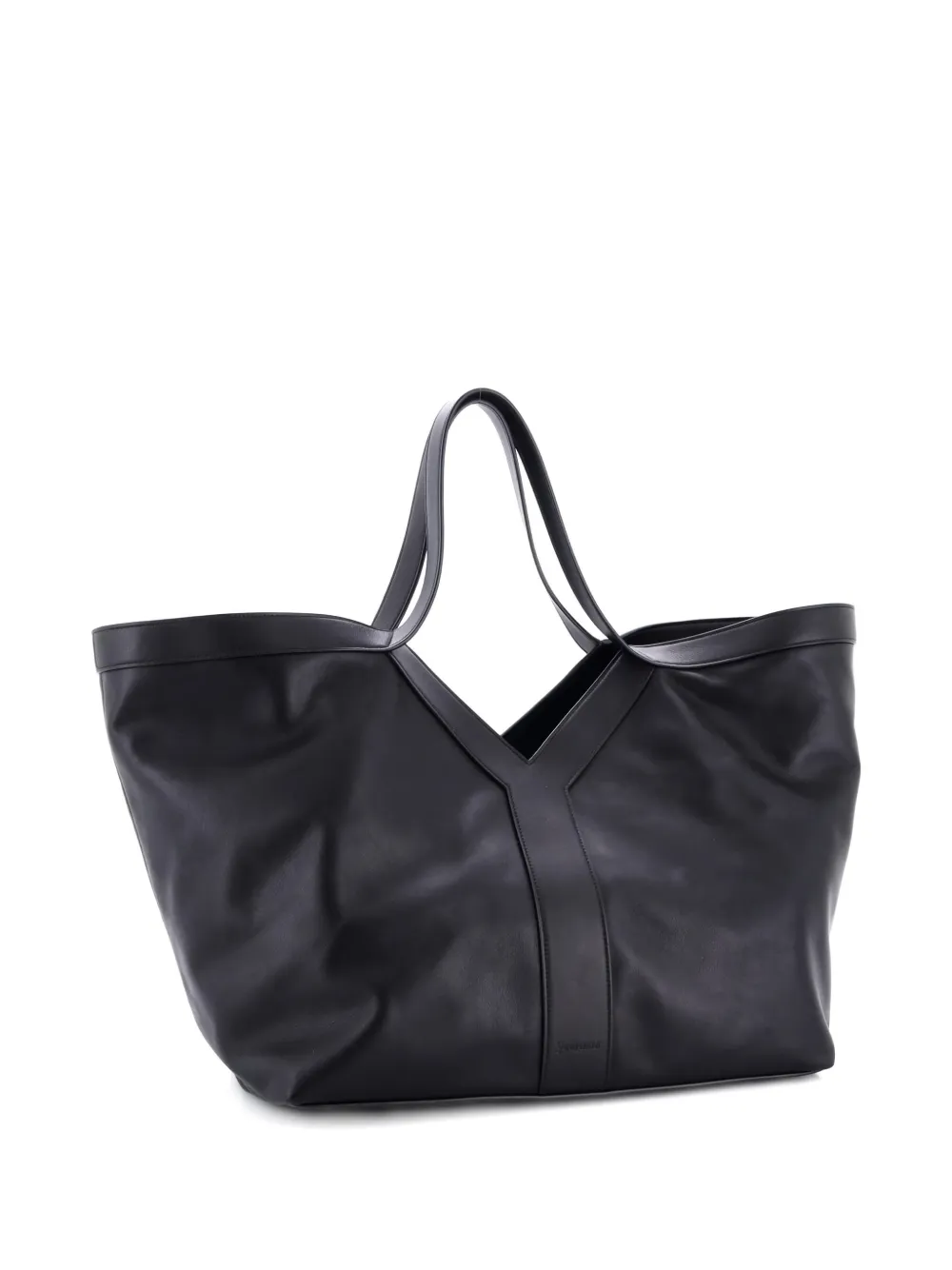 Pre-owned Saint Laurent Y Leather Medium Tote Bag In Black
