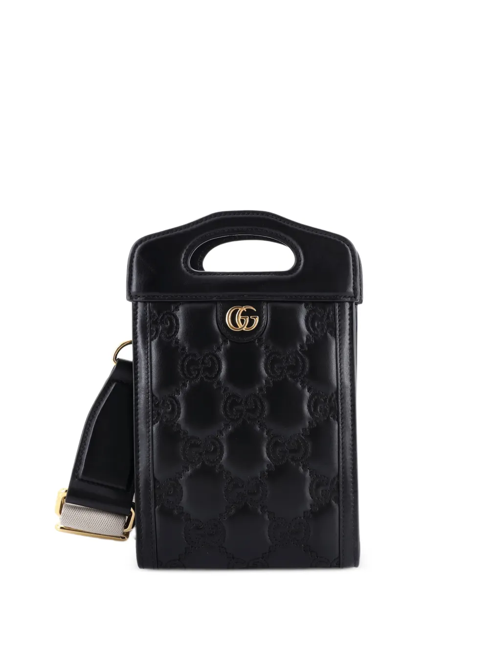 Gucci Pre-Owned Top Handle GG Matelasse Leather Mini crossbody bag - Nero