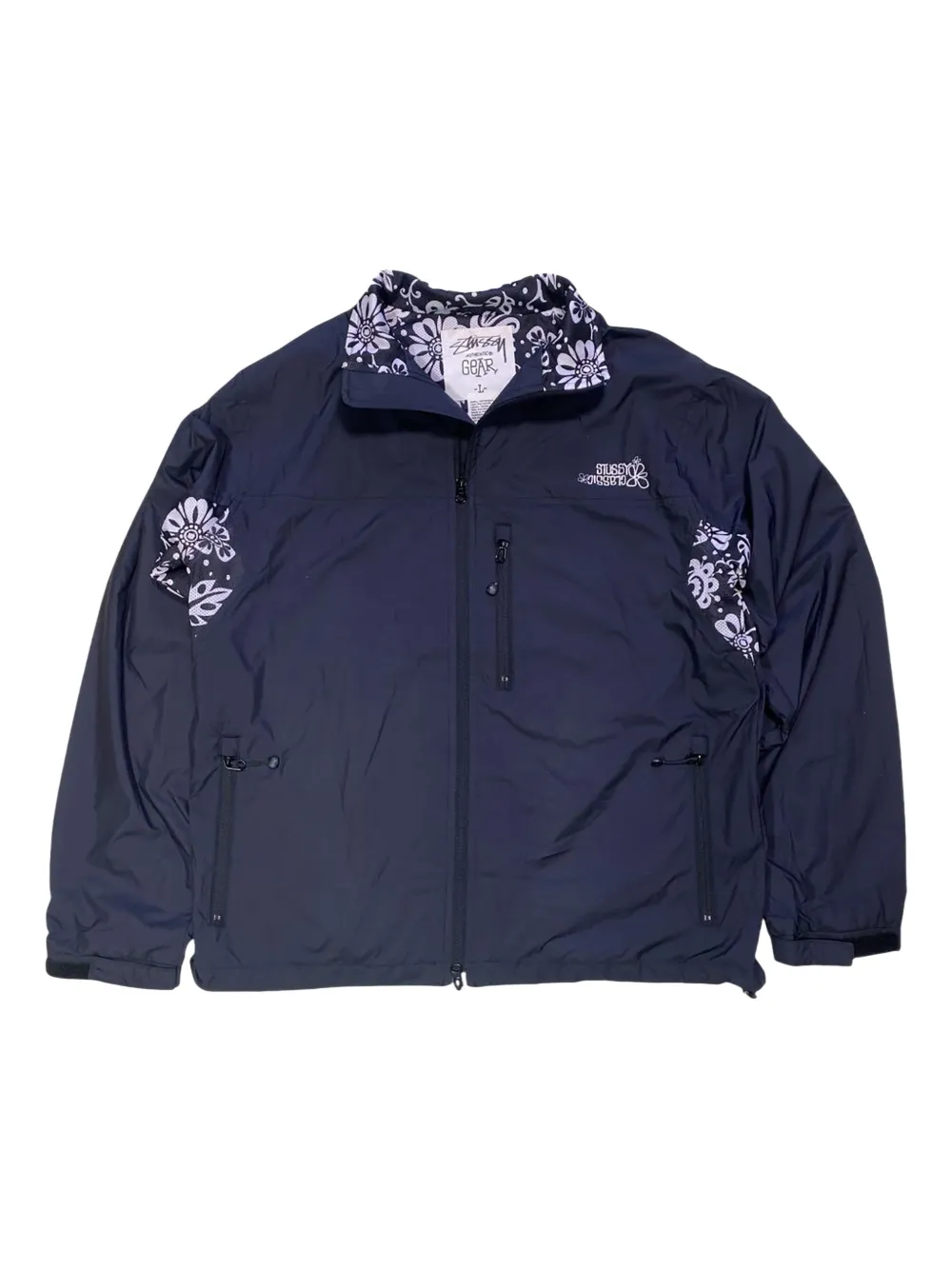 Stüssy floral-detail jacket | Black | Image 1