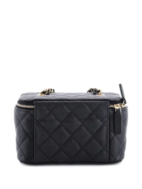 CHANEL Pre-Owned Coco Casino Vanity Case with Chain Quilted Caviar Small pouch