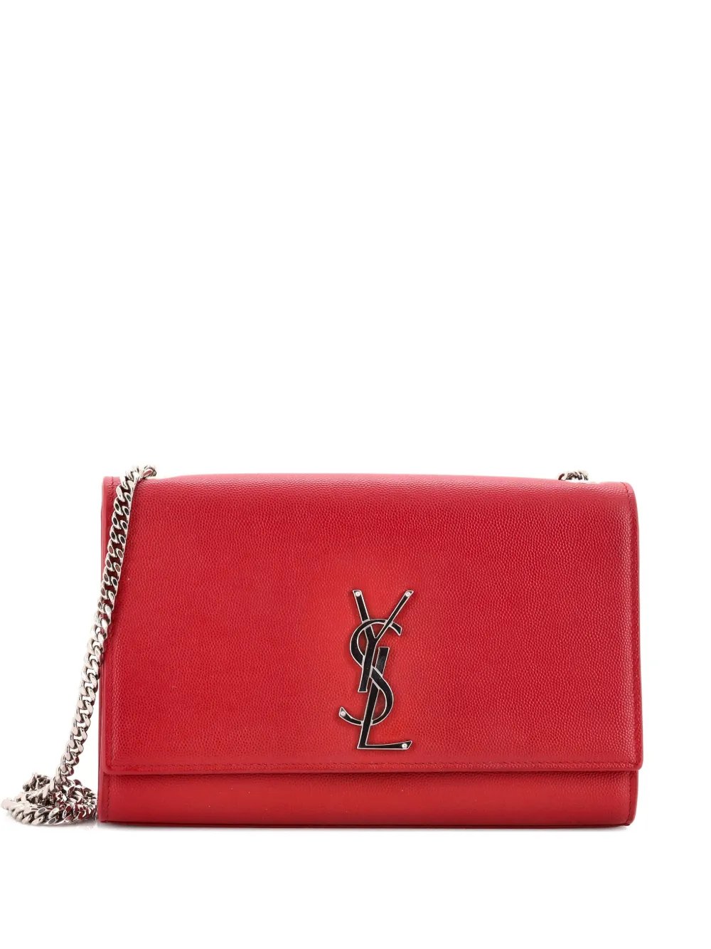Saint Laurent Pre-Owned Classic Monogram Grainy Leather Medium crossbody bag - Rosso
