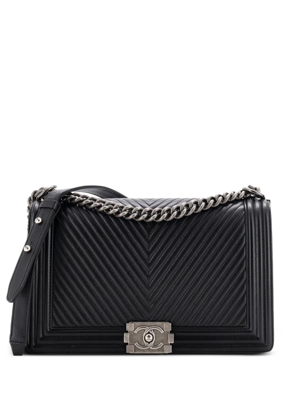 CHANEL Pre-Owned Boy Flap Bag Chevron Lambskin New Medium shoulder bag - Nero