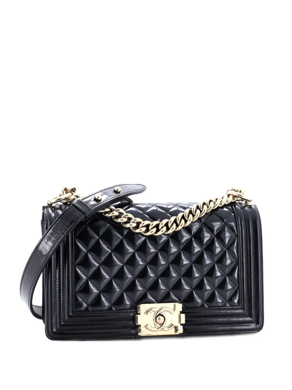 CHANEL Pre-Owned Boy Flap Bag Quilted Iridescent Glazed Calfskin Old Medium shoulder bag - Nero