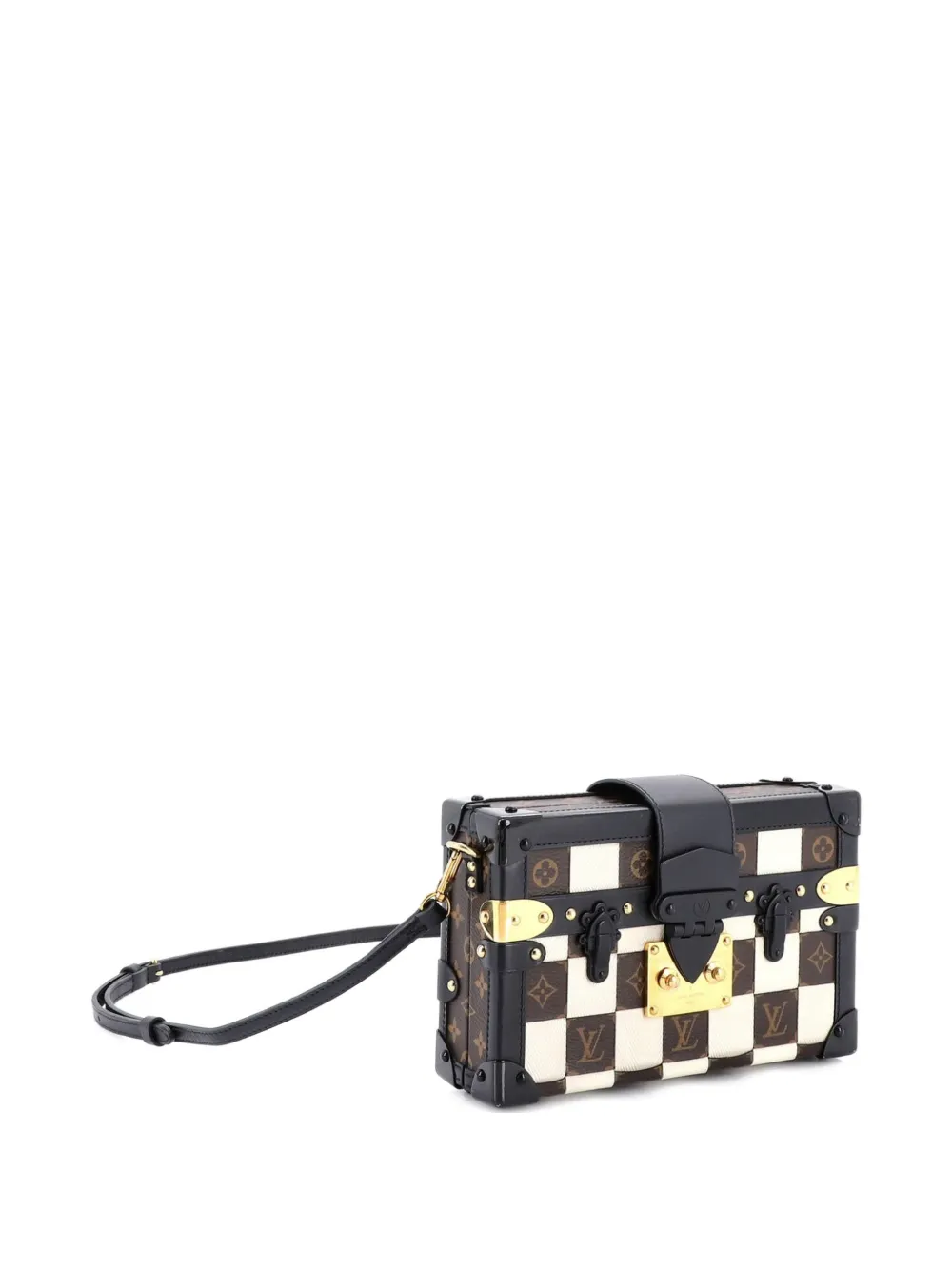 Louis Vuitton Pre-Owned Petite Malle Handbag Damier Tressage Monogram Canvas and Leather clutch bag - Marrone